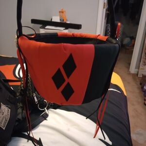 Harlequin Red and Black Homemade Flower Girl Basket